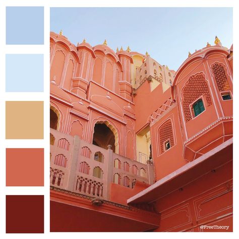 Jaipur Color Palette, Jaipur Colour Palette, India Colour Palette, India Color Palette, Colour Pallettes, City And Colour, India Colors, Colour Board, Jaipur India