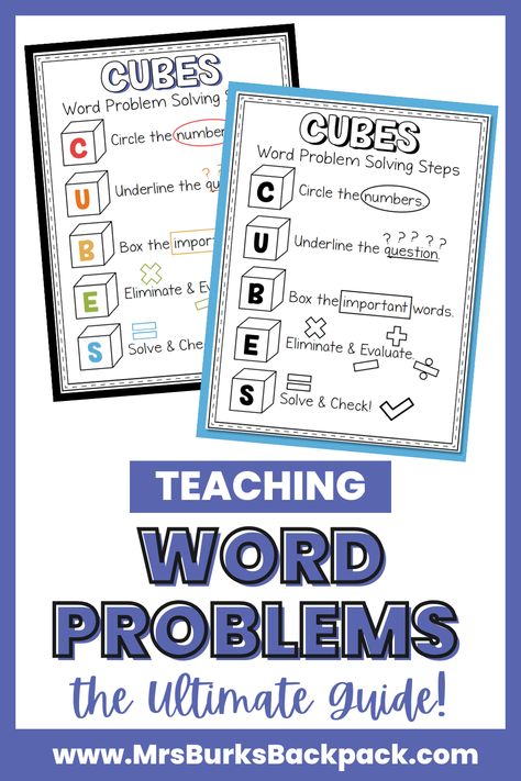 teaching word problems the ultimate guide Teaching Math Word Problems, Math Key Words, Teaching Word Problems, Problem Solving Strategies, Math Blocks, Subtraction Word Problems, Math Problem Solving, Solving Word Problems, Daily Math