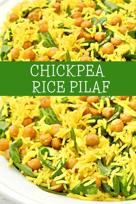 Chickpea And Rice, Chickpea Dishes, Chickpea Rice, Rice Pilaf Recipe, Rice Side Dish Recipes, Pilaf Recipes, Spiced Rice, Rice Side Dishes, Rice Pilaf