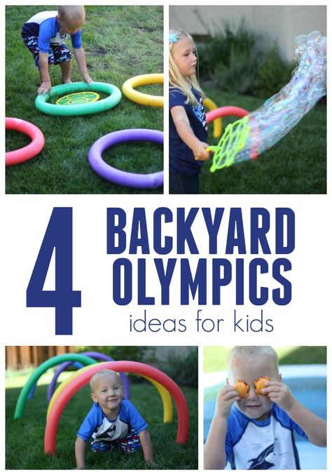 Toddler Approved!: 2 Simple and Silly Backyard Olympics Ideas for Kids Toddler Olympics, Backyard Olympics, Olympic Themed Activities, Preschool Olympics, Olympic Games For Kids, Olympics Party, Olympic Idea, Kids Olympics, Olympic Crafts