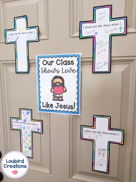 First Day Of Sunday School Ideas, Christian Back To School, Catholic Schools Week Bulletin Board, Catholic Schools Week Activities, Sunday School Activity Sheets, Catholic Bulletin Boards, Prayer Activities, Ccd Crafts, Catholic Classroom