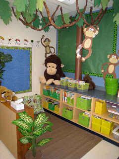 13. Everyone on board for the student safari! Jungle Theme Classroom Decorations, Rainforest Classroom, Preschool Jungle, Jungle Theme Classroom, Rainforest Theme, Jungle Thema, Deco Jungle, Jungle Room, Class Theme