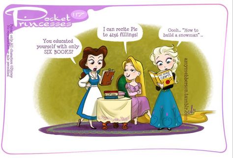 Pocket Princesses #117:: Belle, Rapunzel, and Elsa; Books Amy Mebberson, Pocket Princess Comics, Disney Princess Comics, Disney Amor, Humor Disney, Pocket Princess, Pocket Princesses, Funny Disney Memes, Disney Jokes