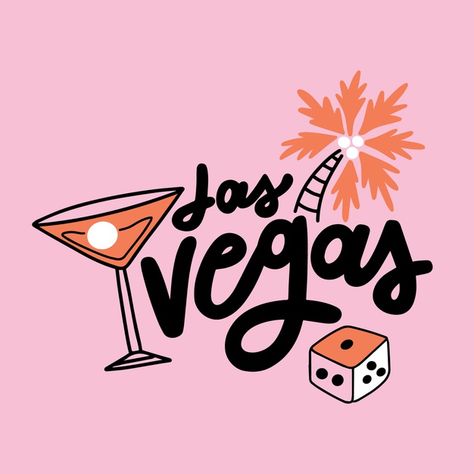 Las vegas thematic lettering concept Fre... | Free Vector #Freepik #freevector #travel #design #city #typography Vegas Illustration Art, Las Vegas Drawing Easy, Las Vegas Design Graphic, City Icon Aesthetic, Casino Graphic Design, Vegas Typography, Vegas Graphic Design, Las Vegas Illustration, Las Vegas Design