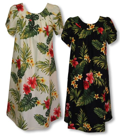 Tropical Summer Hibiscus Caftan style, Pull-Over Hawaiian House Dress with Petal Sleeves, pocket, Regular and Plus Sizes in  regular Length created in Black, Red and White/Beige. MauiShirts.com search box stock number : W-Q-140S-242S-TR Aloha: Available in a 12 inch longer length, or Ankle Length. Blouse Png, Hawaiian Dress Pattern, Hawaiian House, Summer Hibiscus, Tropical Clothing, Dresses For Children, Tropical Dresses, Petal Sleeves, Matching Clothing