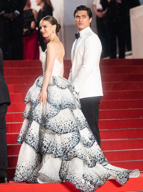 Junon Dress, Dior Red Carpet, Natalie Portman Dior, Natalie Portman Style, May December, Cannes 2023, Cory Michael Smith, Watercolor Floral Dress, Todd Haynes