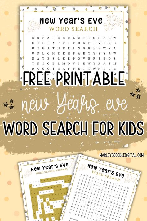 Ring in the New Year with this free printable word search! Ideal for kids, classrooms, or family fun, this activity combines education with holiday cheer. Includes an answer key for convenience. Great for parties, New Year’s Eve activities, or quiet time at home. Download your free word search printable today and start the year with a fun and engaging activity! Year In Review Kids Free Printable, New Years Kids Sunday School Lesson, New Years Learning Activities, New Year’s Eve Questions For Kids, New Years Eve Interview For Kids, New Years Interview For Kids, New Year’s Eve Resolution Printable, New Years First Grade Activities, New Year Homeschool Activities