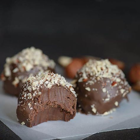 Nutella Truffles Recipe | Gourmet Food World - Click to enlarge Nutella Truffles, Roasted Hazelnuts, Cake Ball, Truffles Recipe, Nutella Cake, Gourmet Food Store, Chocolate Hazelnut Spread, Nutella Recipes, How To Roast Hazelnuts