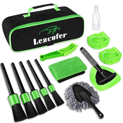 Lezcufer Car Interior Detailing Kit with Windshield Cleaning Tool, Car Detailing Brush Set,Car Dash Duster Brush,Air Vents Brush,Microfiber Towel,Car Cleaning Kit for Cleaning Windshield and Interior Car Interior Detailing, Car Detailing Tools, Car Detailing Interior, Clean Windshield, Car Cleaning Kit, Interior Detailing, Garage Furniture, Cleaning Car Interior, Automotive Decor