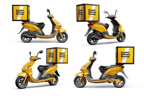 Scooter Delivery Mockups Set Delivery Scooter, Candle Logo Design, Store Display Design, Candle Mockup, Candle Logo, Jewelry Logo Design, Chevrolet Volt, Flower Logo Design, Cleaning Logo