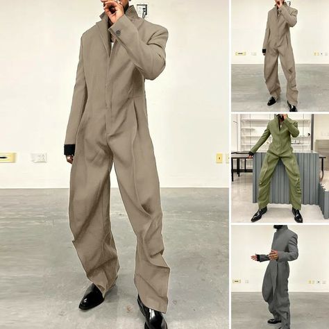 Men’s Casual, Jumpsuits For Men, Men Jumpsuits, Long Sleeve Jumpsuits, Work Jumpsuit, Oversized Jumpsuit, Men Jumpsuit, Y2k Men, Jumpsuit Men