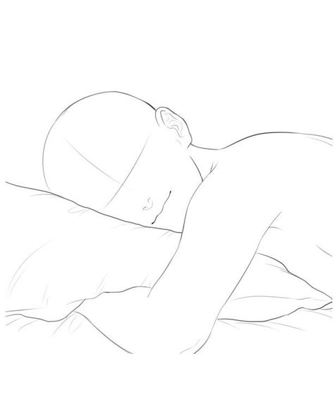 Person Sleeping On Side Reference, Drawing Of Someone Sleeping, Laying On Bed Pose Reference, Person Sitting Up In Bed Reference, Lying Down Pose Reference Male, Sleeping On Lap Reference, Drawing Base Laying Down, Laying Head Down On Table Reference, Sleeping On Side Reference