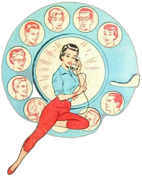 Midcentury Illustration, Pin Up Vintage, Talking On The Phone, Vintage Phones, Vintage Telephone, On The Phone, Arte Inspo, Retro Illustration, Vintage Comics