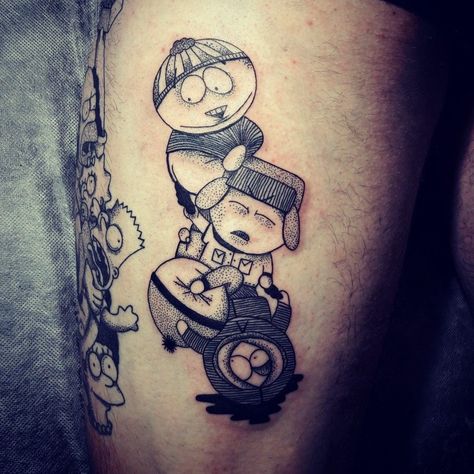 Towelie South Park, South Park Tattoo, Minion Tattoo, South Park Quotes, Park Quotes, Vintage Tattoo Art, Island Tattoo, Kenny South Park, Wicked Tattoos