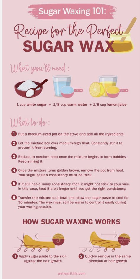 How To Wax Down There, Homemade Sugar Wax For Hair Removal, Woman Phases, Sugar Waxing Tips, Sugar Wax Recipe No Strips, Waxing Diy, Diy Sugar Wax, Home Made Wax, Homemade Sugar Wax