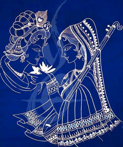 Kathak Mudra, Loving Painting, Tanjore Painting, Madhubani Art, Krishna Radha Painting, Madhubani Painting, Krishna Painting, Indian Paintings, Indian Art Paintings