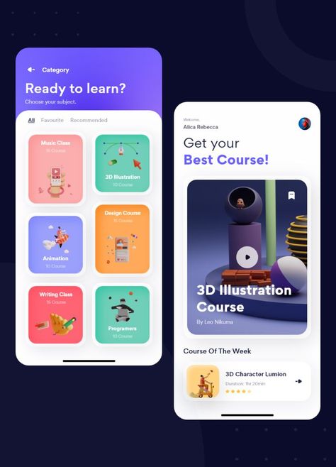 App Categories, Category Ui Design, App Preview Design, Education App Ui Design, E Learning Mobile App Design, App Home Screen, Ui Design Trends, App Design Layout, App Interface Design