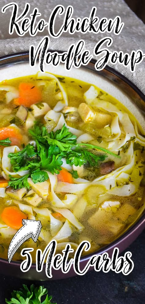 Low Carb Chicken Noodle Soup Instant Pot, Keto Chicken Noodle Soup Recipes, Keto Chicken Noodle Soup Crockpot, Chicken Noodle Soup Low Carb, Low Carb Chicken And Noodles, Keto Chicken And Noodles, Healthy Soup Recipes For Diabetics, Keto Chicken And Noodle Recipes, Low Carb Chicken Noodle Soup Crock Pot