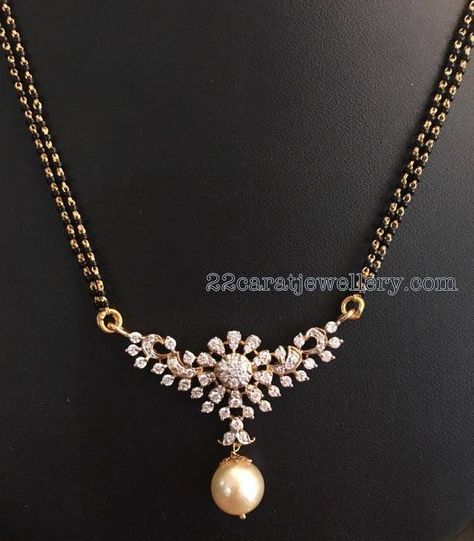 Gallery Jewelry, Black Beads Mangalsutra, Black Beads Mangalsutra Design, Diamond Pendants Designs, Gold Jewelry Simple Necklace, Beautiful Gold Necklaces, Gold Mangalsutra Designs, Antique Bridal Jewelry, Black Beaded Jewelry