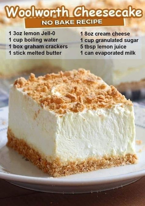 Woolworth Cheesecake Recipe, Woolworth Cheesecake, Recipe Cheesecake, Kek Lapis, Torte Cupcake, Dessert Aux Fruits, Cheesecake Recipe, Yummy Sweets, Food Cakes