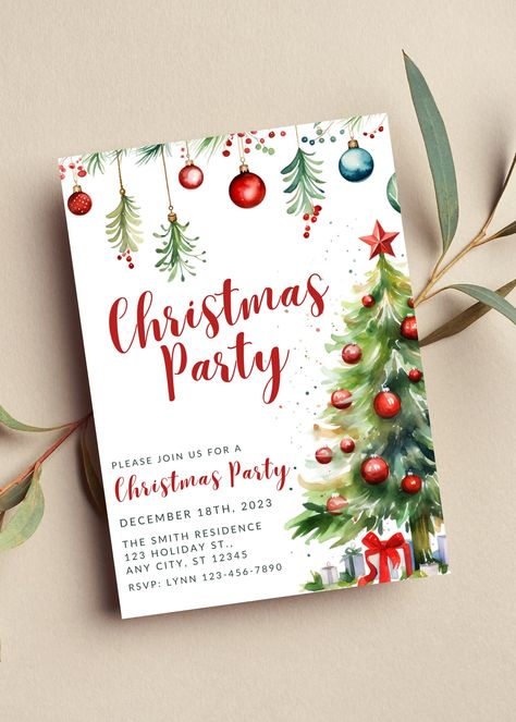 Friendmas Party Invitation, Christmas Party Invitations Ideas, Friendsmas Invitations, Hosting Themes, Friendsmas Party, Tree Invitation, Hosting Ideas, Work Holiday Party, Email Invitation