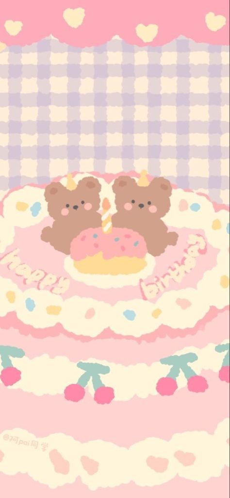 #softbearcartoonwallpaper #happybirthdaywallpaper Cute Matching Wallpapers, Cartoon Happy Birthday, Ipad Wallpaper Quotes, Korean Bear, Soft Bear, $b Wallpaper, Kawaii Wallpapers, Happy Birthday Wallpaper, Wallpaper Iphone Summer