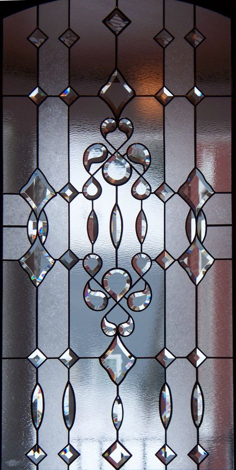 Beveled custom door insert by Designer Glass of WNY. www.designerglasswny.com Stained Glass Bevels, Window Glass Design, Window Stained, Stained Glass Church, Glass Photography, Stained Glass Door, Door Glass Design, Art Cut, Stained Glass Window Panel