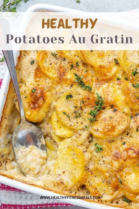 Healthy Potato Side Dishes For Dinner, Healthy Au Gratin Potatoes, Healthy Potato Dishes, Healthy Potato Recipes Dinner, Healthy Potato Bake, Healthy Dinner Potato, Potatoe Sides Dishes Healthy, Healthy Potato Casserole Recipes, Healthy Potato Sides