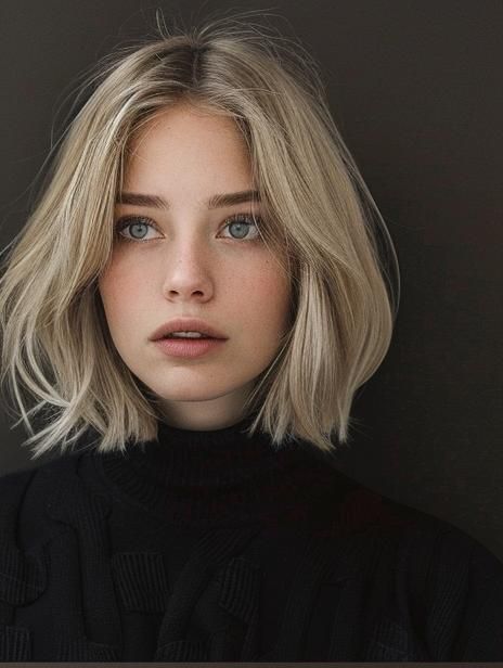 Blonde Bob Oval Face, Short Blonde Hair Fine, Cute Short Blonde Haircuts, Air Dried Bob, Bob Blonde Hair, Short Blonde Haircut, Naturally Blonde Hair, Bob Haircut Blonde, Bob Blond