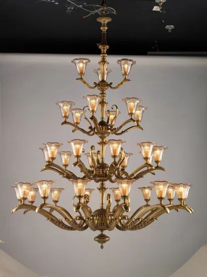 American Classic CE Copper Golden Glass Brass Chandelier Decorations Hanging Lights Fixtures Decorative LED Candle 8 Heads Pendant Lamp for Villa Hotel Castle - China Chandeliers, Chandelier Decoration | Made-in-China.com Luxury Palace, Hall Lamps, Chandelier Decorations, French Villa, Hall And Living Room, Golden Shadow, Crystal Chandelier Lighting, Hotel Villa, Copper Glass