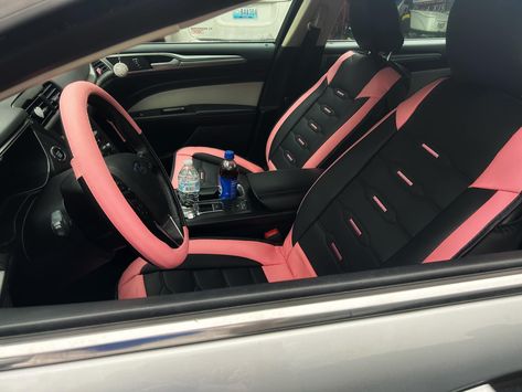 Got my seat covers on 💕💕💕💕 The Best Version Of Me, Black Seat Covers, Custom Seat Covers, Ford Fusion, Seat Covers, Pink Black, Black Pink, Ford, Photo And Video