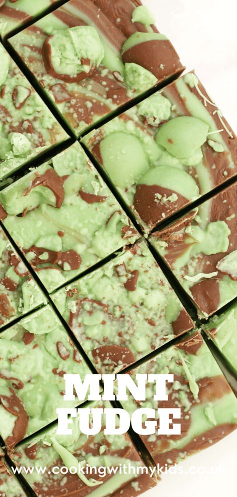 Mint chocolate fudge | Easy recipe | Cooking with my kids Fudge Condensed Milk, Mint Chocolate Fudge Recipe, Chocolate Mint Fudge, Mint Fudge Recipe, Mint Chocolate Fudge, Mint Fudge, Fudge Recipes Easy, Fudge Easy, Baking With Kids