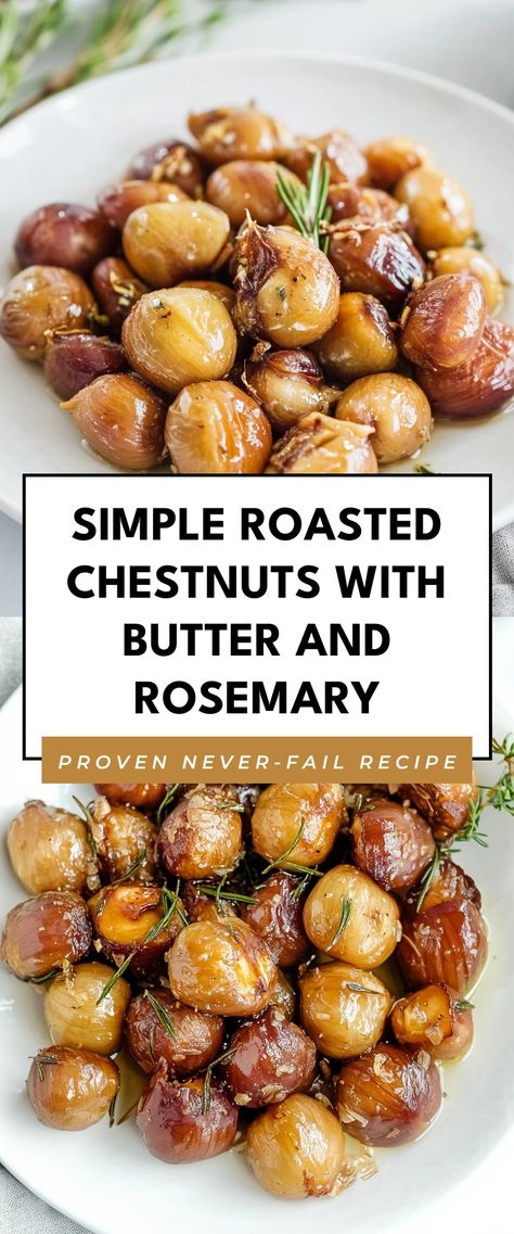 Image for Simple Roasted Chestnuts with Butter and Rosemary Roasting Chestnuts Recipe, Chestnuts In Air Fryer Easy, Roasted Chestnut Recipes, Roasted Chestnuts Recipes Oven, Roasted Chestnuts Recipes Holidays, Roasting Chestnuts In Oven, Chestnut Recipes Savory, Roasted Nuts Recipe Savory, Savory Holiday Treats