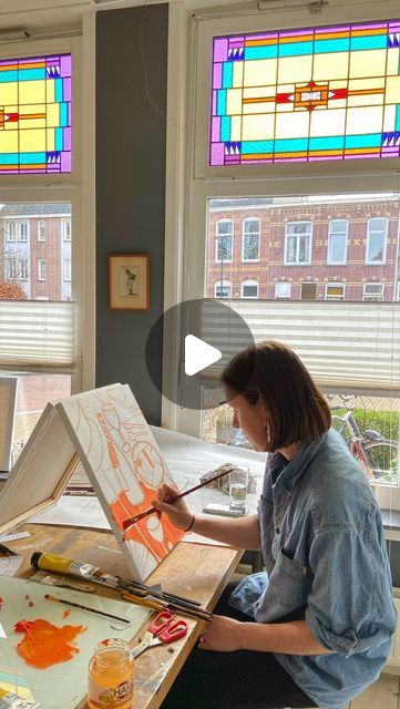 Roos & Kaat on Instagram: "Samen een schilderij maken, is een groot avontuur! Van oranje naar groen en van Rotterdam naar new york 🗽🌇🎨

Voor @enidhartman ❤️" Rotterdam, New York, Van, On Instagram, Instagram