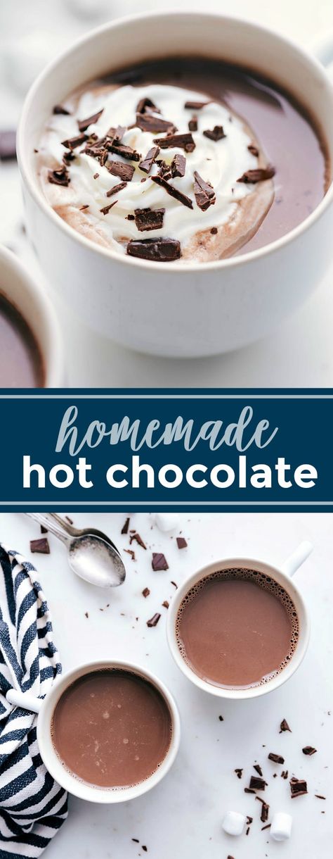 Hot Chocolate [EASIEST, BEST RECIPE] | Chelsea's Messy Apron Homemade Chocolate Syrup, Hot Chocolate Cocoa, Jello Shot, Frozen Hot Chocolate, Delicious Hot Chocolate, Peppermint Hot Chocolate, Winter Treats, Quick Easy Desserts, Homemade Hot Chocolate