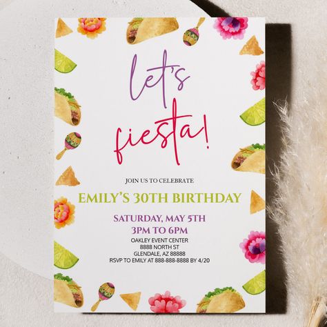 Taco Party Invitation, Painting Birthday Party Ideas, Thirty Fine, Taco Birthday Party, Taco Birthday, Painting Birthday Party, Fiesta Birthday Party, Painting Birthday, Taco Party