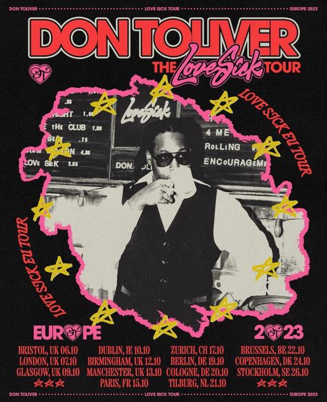 Europe Poster, Don 2, Don Toliver, Illustration Design Graphique, Promo Flyer, Concert Poster Design, Desain Buklet, Concert Flyer, Music Flyer