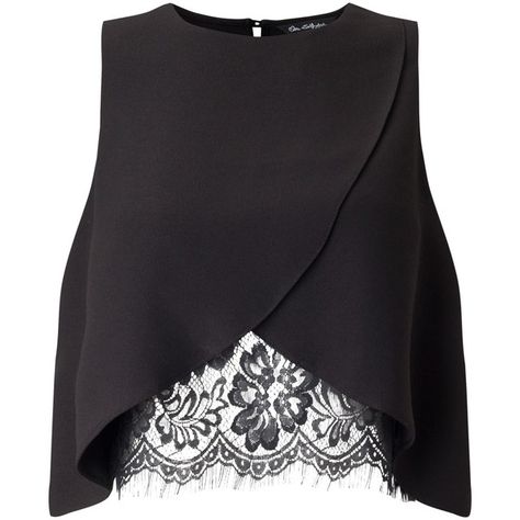 Miss Selfridge Lace Insert Shell Top, Black ($36) ❤ liked on Polyvore featuring tops, crop top, shirts, blusas, cropped, crop shirt, shirt crop top, no sleeve shirt and shell crop top Lace Insert Top, Shell Blouse, Patterned Crop Top, Shell Top, Shell Tops, Crop Top Shirts, Lace Inset, Lace Insert, Elegant Shirt