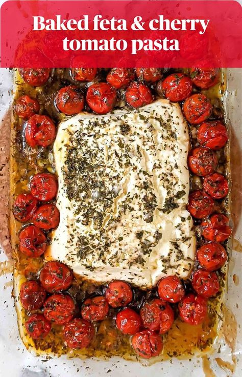 Feta Tomatoes Olive Oil, Feta And Cherry Tomatoe Bake, Cherry Tomato And Feta Recipes, Feta Baked With Tomato And Oregano, One Pan Tomato Feta Pasta, Feta Cheese And Cherry Tomatoes, Backed Feta With Tomatoes, Feta Cheese Tomato Bake, Keto Cherry Tomato Recipes