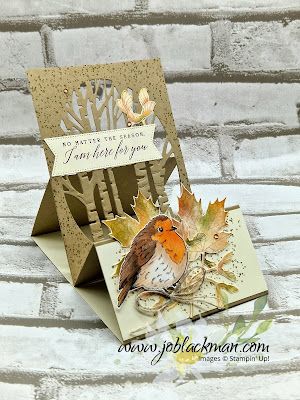 Bird Cards Ideas, Something Fancy Stampin Up Cards, Stampin Up Fun Fold Cards, Aspen Dies, Double Easel Card, Soft Seedlings, Jo Blackman, Tree Dies, Fat Bird