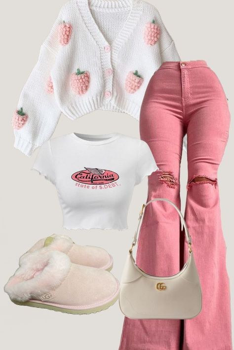 Casual Preppy Outfits, Trendy Outfits For Teens, Pink Pants, Cute Everyday Outfits, Mode Inspo, Baddie Outfits Casual, Cute Simple Outfits, Really Cute Outfits, Outfits Women