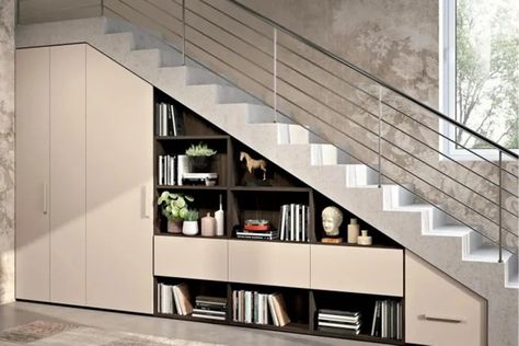 Stairs Cabinet, Under Staircase, تحت الدرج, Staircase Design Modern, Stairs In Living Room, Staircase Storage, Luxury Living Room Design, Stair Decor, Home Stairs Design