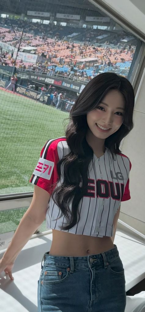 Tzuyu wallpaper #tzuyu #twice #wallpaper Shuffles Ideas, Choi Tzuyu, Tzuyu Body, Tzuyu Wallpaper, Chou Tzu Yu, Twice Tzuyu, Baseball Uniforms, Tzuyu Twice, Baseball Glove