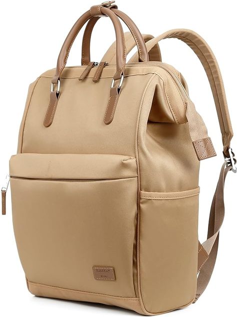 Amazon.com: Kah&Kee Slim Laptop Backpack for Women 14 Inch, Travel and Work Bag, Water Resistant, Teacher, Doctor, College Backpack (New Retro-Beige) : Electronics Travel And Work, Backpack For Women, College Backpack, Work Bag, Laptop Backpack, Water Resistant, Laptop, Backpacks, Electronics