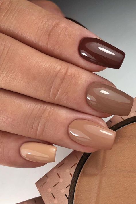 Thanksgiving Nails Color, Brown Acrylic Nails, Brown Nail Polish, Fall Gel Nails, Fall Acrylic Nails, Thanksgiving Nails, Brown Nails, Dream Nails, Fire Nails