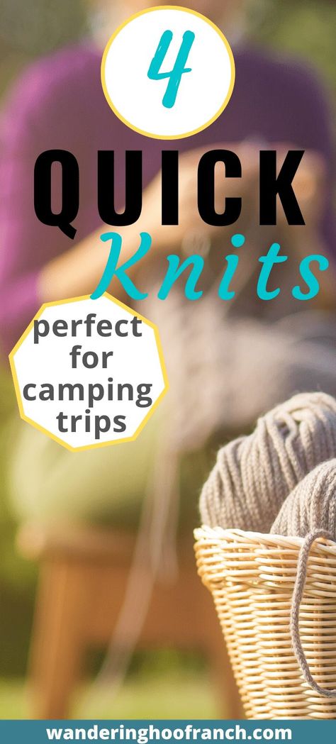 4 quick knits perfect for camping trips Simple Knitting Projects, Beginning Knitting Projects, Quick Knitting Projects, Knitting Projects Free, Simple Knitting, Beginner Knitting, Farm Kids, Easy Knitting Projects, Knitting Basics