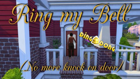 Sims 4 Doorbell Mod, Best Sims 4 Mods, Sims 4 Cc Kids Clothing, Ring My Bell, Sims 4 Expansions, Tumblr Sims 4, Knock On The Door, Door Bell, Sims 4 Cc Furniture