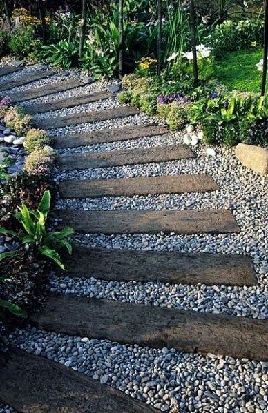 Top 40 Best Gravel Walkway Ideas - Hardscape Path Designs Gravel Walkway, Walkway Landscaping, Rustic Backyard, Front Garden Landscape, Gravel Garden, Garden Walkway, Rock Garden Landscaping, Stone Path, Landscape Designs