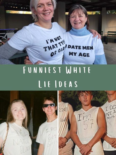 Funniest White Lie Party Ideas You Need To See - Fun Party Pop White Lies Cheer Shirts Ideas, White Lies Funny, School Appropriate White Lies Shirt, White Lie Ideas High School, Funny White Lies Shirts For School, White Lie Party Ideas, White Lie Spirit Day, White Lie Tshirt Ideas, Little White Lies