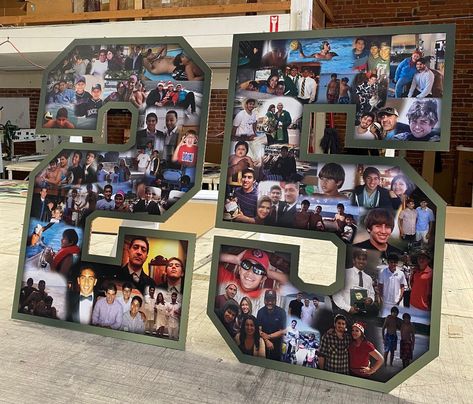 Custom Number Photo Collage Centerpiece Photo Display Ideas, Graduation Photo Collage Ideas, Picture Number Collage, 18th Birthday Party Photo Booth, Picture Boards For Birthdays, 21st Photo Board Ideas, Photo Collage Backdrop, Poster Picture Collage Ideas, Birthday Photo Collage Ideas Creative